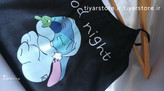 تاپ شورتک ساتن ابریشم طرح استیچ 3018 مشکی Stitch