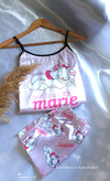 تاپ شورتک ساتن ابریشم 3032 گربه marle صورتی